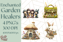 Enchanted Garden Healers Clipart PNG, Animal Plant Png Product Image 1