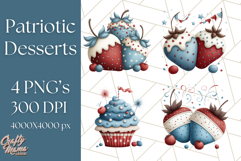 4th of July Desserts PNG Clipart, Americana Patriotic Treats Product Image 1