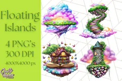 Bright Floating Island PNG Clipart for Fantasy Worlds & Maps Product Image 1