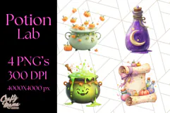 Hocus Pocus Potion Lab Clipart PNG Halloween Clip Art Product Image 1
