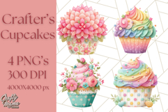 Paper Cupcake Clipart Layered Paper Scrapbook Collage Png Product Image 1