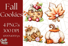 Fall Cookie Clipart PNG, Autumn Sweets Pumpkin Cookies Product Image 1