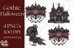 Gothic Halloween Clipart Dark Aesthetic PNG, Halloween Png Product Image 1