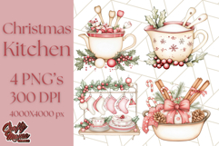 Christmas Cottagecore Kitchen Clipart PNG, Holiday Decor Product Image 1