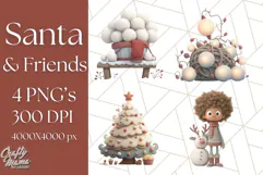 Santa Claus Clipart, North Pole Holiday PNG Graphics Product Image 1