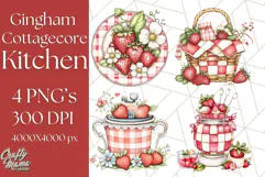 Cottagecore Strawberry Kitchen PNG Clipart, Retro Fruit Png Product Image 1