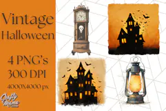 Vintage Halloween PNG Clipart, 1950s Retro Graphics Clip Art Product Image 1