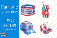 Patriotic Accessories Clipart PNG for 4th of July Product Image 1
