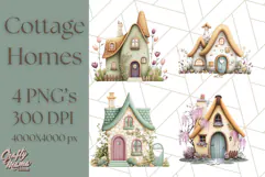 Whimsical Cottagecore Cottage PNG Clipart, Fairy House Png Product Image 1