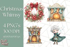 Christmas Whimsy Clipart, Holiday Kids PNG Graphics Product Image 1