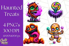 Haunted Treats Clipart PNG, Halloween Candy Art Product Image 1