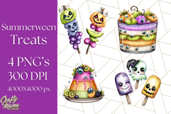 Summerween Tropical Treats Clipart PNG, Halloween Desserts Product Image 1
