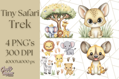 Cute Safari Animal Clipart PNG for Kids, African Wildlife Product Image 1