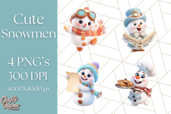 Adorable Snowman Character PNG Clipart Product Image 1