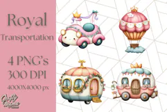 Royal Carriage & Princess Vehicle PNG Clipart for Fairytales Product Image 1