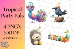 Tropical Fruit Party Animals PNG Clipart, Cute Summer Animal Product Image 1