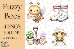 Adorable Bee Clipart PNG, Cute Bees and Accessories PNG Product Image 1