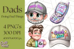 Father's Day Clipart PNG, Funny Dad Cartoon Clip Art Product Image 1