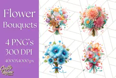 Pastel Flower Bouquet PNG Clipart, Elegant Floral Art Product Image 1