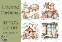 Scandinavian Christmas Gnomes Clipart PNG, Cute Gnome Png Product Image 1