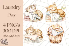 Cozy Laundry Day Clipart PNG Pastel Home Decor, Home Png Product Image 1