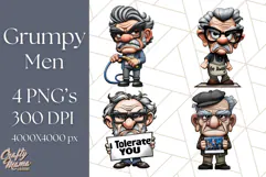 Grumpy Old Man PNG Clipart, Funny Father’s Day Graphics Product Image 1