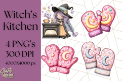 Cute Witch Halloween Baking Clipart PNG, Holiday Treats Png Product Image 1