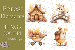 Woodland Forest Scene PNG Clipart, Fall Nature Elements Product Image 1