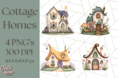 Whimsical Cottagecore Cottage PNG Clipart, Fairy House Png Product Image 1