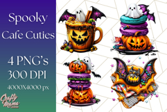 Spooky Café Cuties Halloween PNG Clipart, Holiday Elements Product Image 1