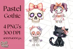 Pastel Goth Halloween PNG Clipart, Creepy Cute Art Product Image 1