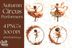 Autumn Circus Performers Clipart Vintage Characters PNG Product Image 1