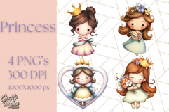Princess Clipart PNG, Cute Royal Girl Clip Art Product Image 1