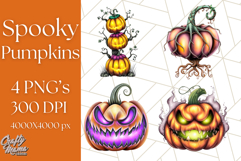 Spooky Jack O Lantern PNG Clipart, Scary Halloween Pumpkins Product Image 1