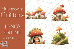 Whimsical Woodland Animal Village PNG Clipart Fantasy Forest Product Image 1