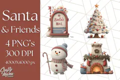 Santa Claus Clipart, North Pole Holiday PNG Graphics Product Image 1