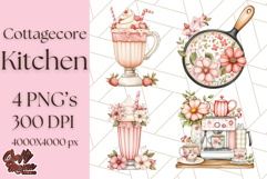 Cottagecore Kitchen Clipart, Vintage Country Floral Kitchen Product Image 1