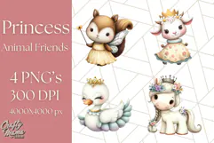 Princess Animal PNG Clipart with Crowns & Royal Accessories Product Image 1