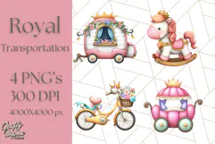 Royal Carriage & Princess Vehicle PNG Clipart for Fairytales Product Image 1