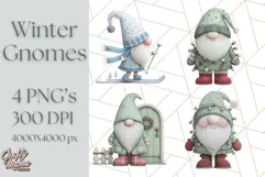 Cozy Winter Gnome Clipart PNG, Christmas Gnome Clip Art Product Image 1