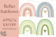 Boho Rainbow PNG Clipart, Earthy Arches &amp; Minimal Shapes Product Image 1