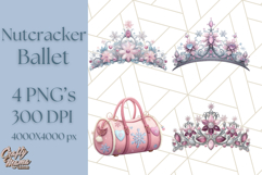 Nutcracker Ballet Clipart, Holiday Ballerina PNG Art Product Image 1