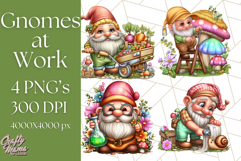 Gnomes at Work Clipart PNG, Cute Gnomes PNG Illustration Product Image 1