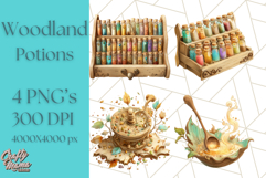 Woodland Potion Clipart Forest Apothecary Elements PNG Product Image 1
