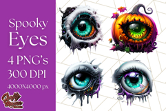 Spooky Halloween Eye PNG, Cute Eyeballs Halloween Clipart Product Image 1