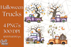 Halloween Cottagecore Truck PNG Clipart, Fall Style Clip Art Product Image 1