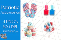 Patriotic Accessories Clipart PNG for 4th of July Product Image 1
