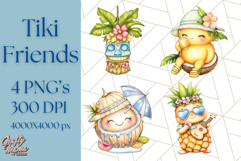 Tropical Tiki Friends PNG Clipart, Cute Summer Art Product Image 1