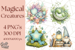 Magical Creatures Clipart PNG, Fantasy Animals Png Product Image 1
