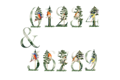 Watercolor forest alphabet with birds. Product Image 4